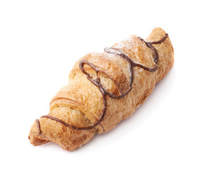 Sweet croissant pastry isolated
