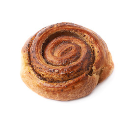 Sweet cinnamon bun roll isolated