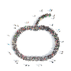 people in the shape of an apple.