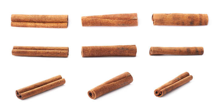 Multiple single cinnamon sticks
