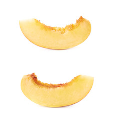 Slice of a nectarine isolated