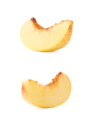 Slice of a nectarine isolated