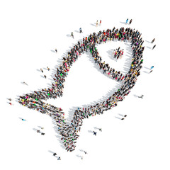 people in the shape of fish.