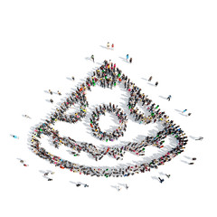 people in the shape of   pizza.