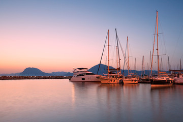 Fototapeta na wymiar Boats in the marina of Patras, Peloponnese, Greece.