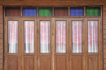 Wooden folding door background