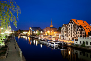 City of Bydgoszcz by Night in Poland
