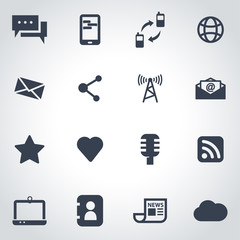 Vector black communication icon set