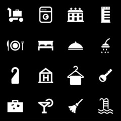 Vector white hotel icon set
