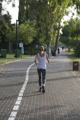 woman jogging on the jogging path