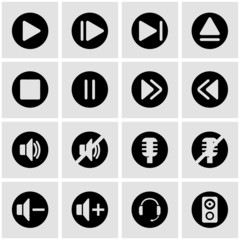Vector black sound icon set