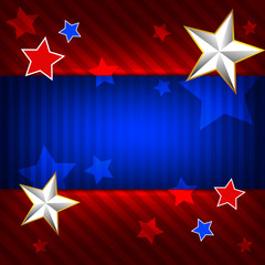 Patriotic Background. 
Elements are in separate layers and grouped. Very easy to edit, It contains EPS10 with large resolution JPG.