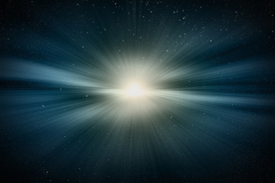 우주 에서의 태양 폭발과 빛