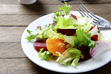 Salad with orange and beetroot
