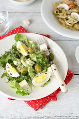 Light salad with eggs