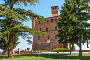 Old castle and of Grinzane Cavour in Italy.