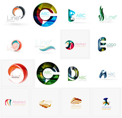 Set of universal company logo ideas, business icon collection