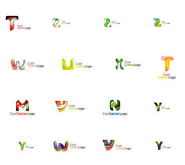 Set of universal company logo ideas, business icon collection