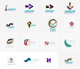 Set of universal company logo ideas, business icon collection