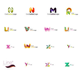 Set of universal company logo ideas, business icon collection