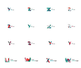 Set of universal company logo ideas, business icon collection