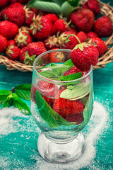 glass of refreshing strawberry cocktail