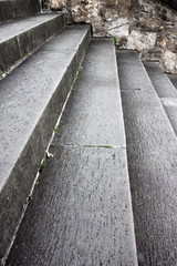 Detail of an old stone staircase