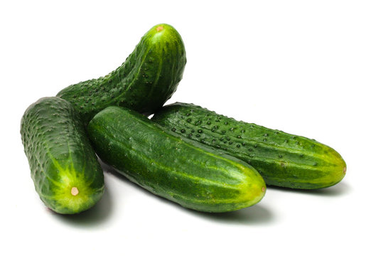 Green fresh cucumbers