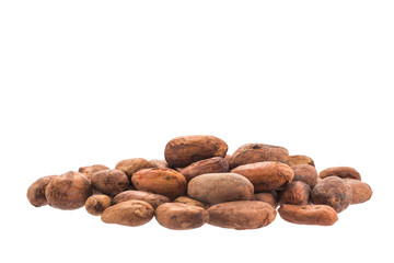 Obraz premium Cacao beans isolated over white