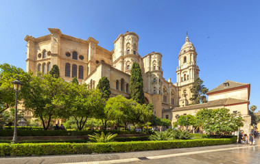 Fototapeta na wymiar Malaga Cathedral in Andalusia, Spain.