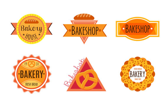 Collection of vintage retro bakery logo