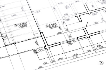 house plan blueprints closeup