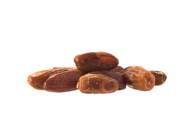 Dried delicious dates isolated on a white