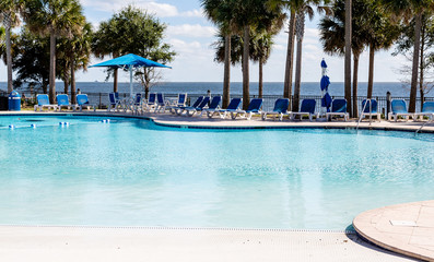 Obraz premium Empty Pool by Ocean