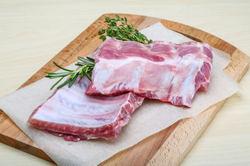 Raw pork ribs