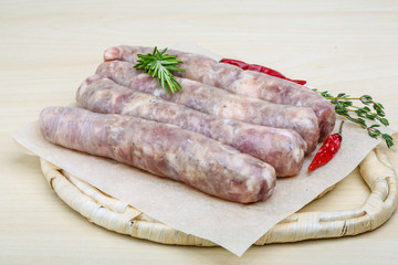 Handmade sausages for grill