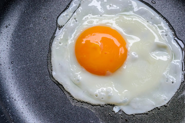Fried egg on a pan 