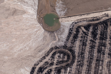 aerial view of Industrial waste reservoir