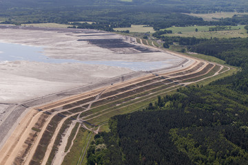aerial view of Industrial waste reservoir