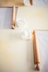 Rolling pin with white wheat flour