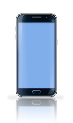  Mobile phone with blue screen.