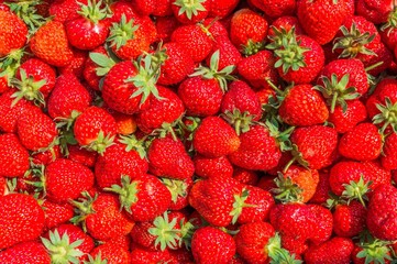 Background from fresh ripe strawberries