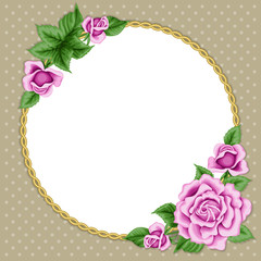 Vintage frame with roses