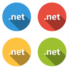 Collection of 4 isolated flat buttons (icons) for .net