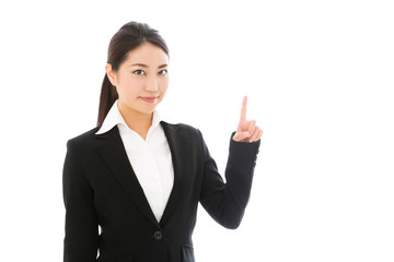 asian businesswoman on white background