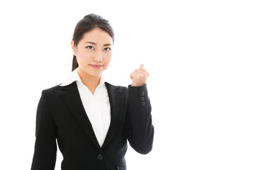 asian businesswoman on white background