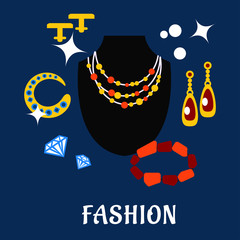 Fashion and jewelry flat icons
