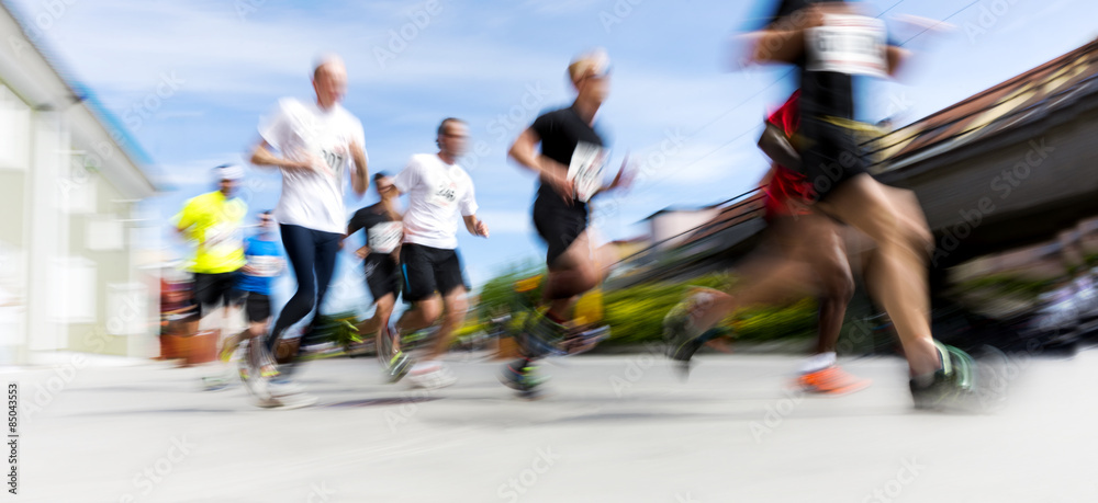 Wall mural People in running competition