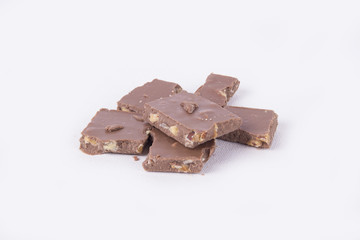 Delicious dark chocolate (studio, white, background, candy)