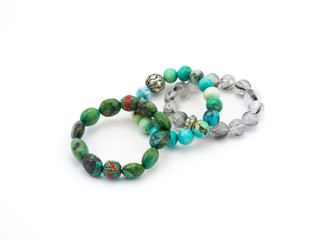 turquoise bracelet stone on white background